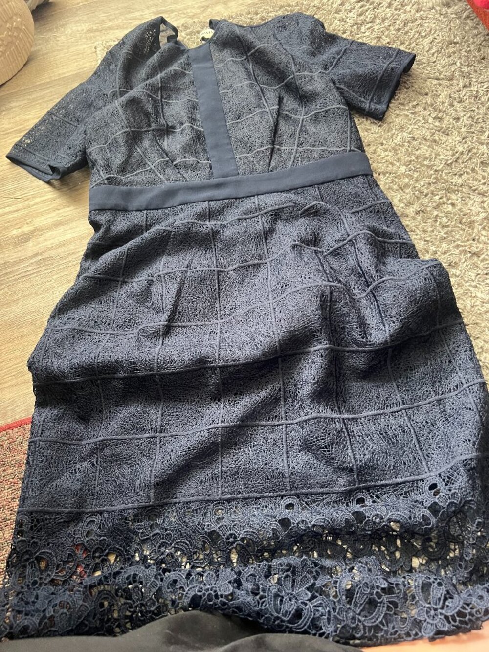 Whistles short sleeve navy dress size 10